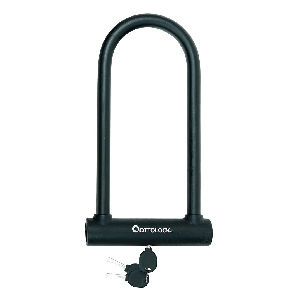 Ottolock Sidekick Xl Full-Size U-Lock | Lightweight Silicone-Coated Bike Lock, Black