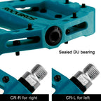 Rockbros Lightweight Mountain Bike Pedals Nylon Fiber Bicycle Platform Pedals For Bmx Mtb 9/16'' (Blue)