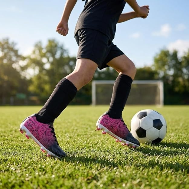 Vizari Cali Youth Firm Ground Soccer Shoes Black/Pink