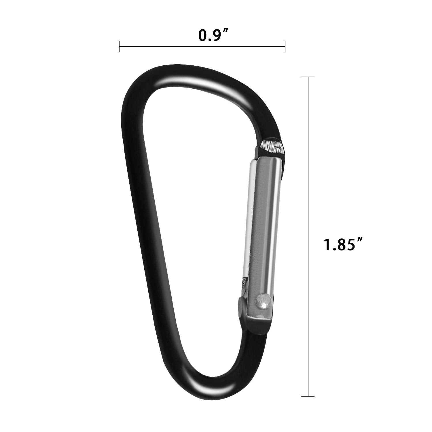 Upins 100Pcs Carabiner Clips, Aluminum Locking Spring Hook Keychain D Shape Heavy Duty Buckle Pack Carabiners Clip Lock Snap Hoo