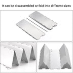 Stove Windscreen, Ohuhu Camp Stove Windscreen 10 Plates Aluminum Folding Portable Camping Stove Windshield Burner Stove With Car