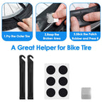 Wotow Bike Tire Repair Tool Kit, Waterproof Frame Storage Bag & Mini Bike Pump & 11 In 1 Multitool & Bicycle Tyre Lever Patch Po