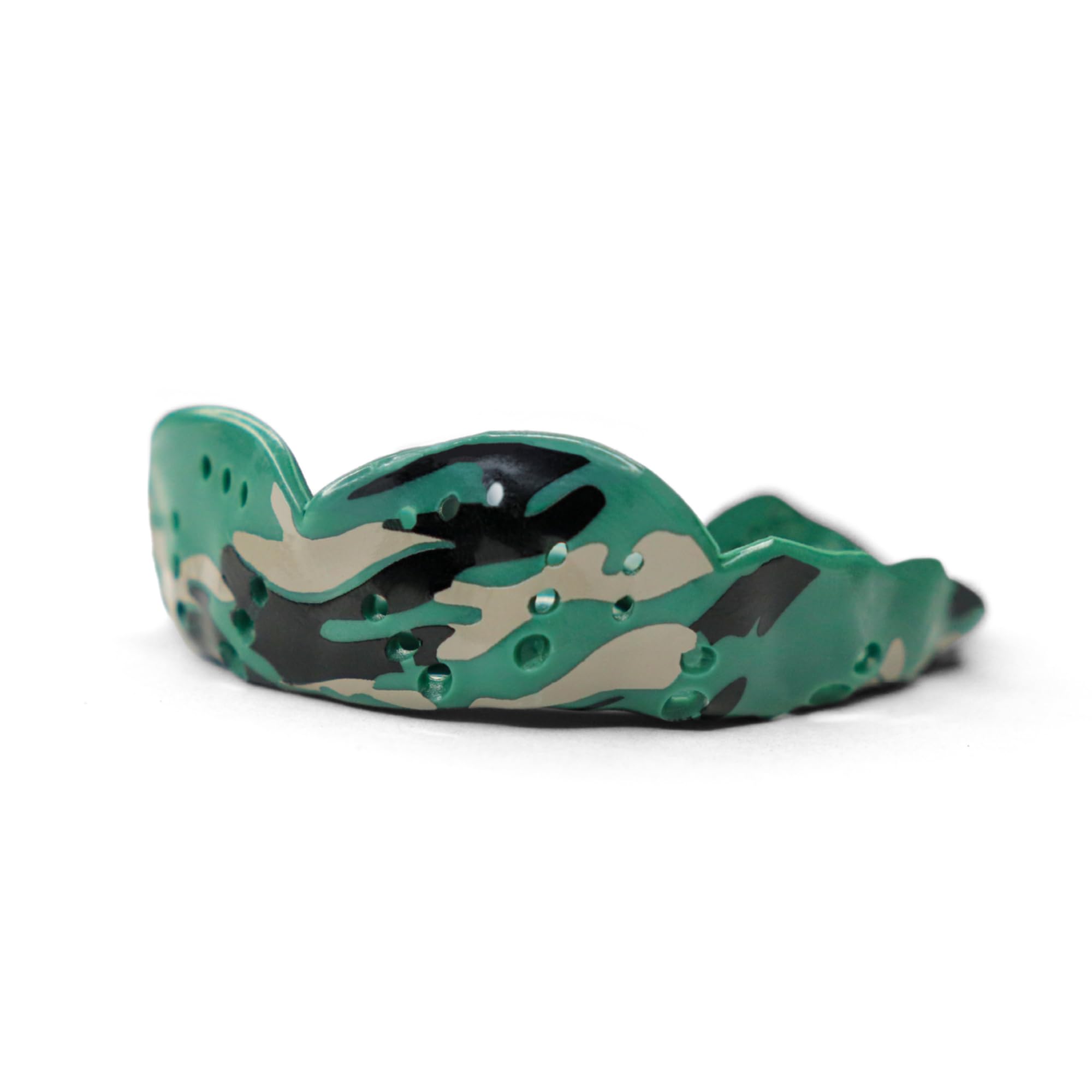 SISU Aero Medium Mouthguard, Tactical Green Camo - 1.6mm Thin - Custom-Molded Fit - Slim Design - Remoldable Up to 20 Times - fo