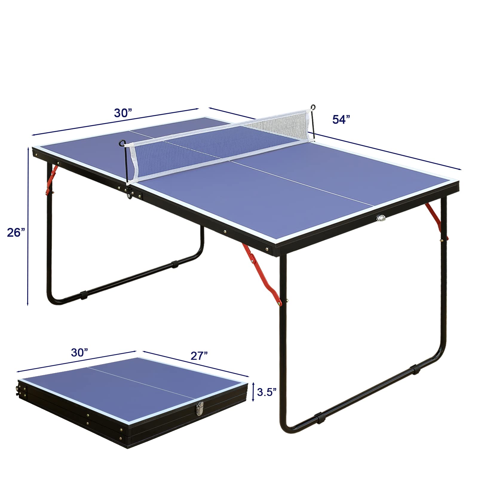 Hookung Table Tennis Table Ping-Pong Tables Set - 100 Preassembled Foldable & Portable Ping Pong Family Game Tables For Outdoor