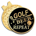 Geygie Golf Repeat Black Gold Golf Ball Marker With Magnetic Hat Clip, Golf Accessories For Men Women, Golf Gifts For Men Women 
