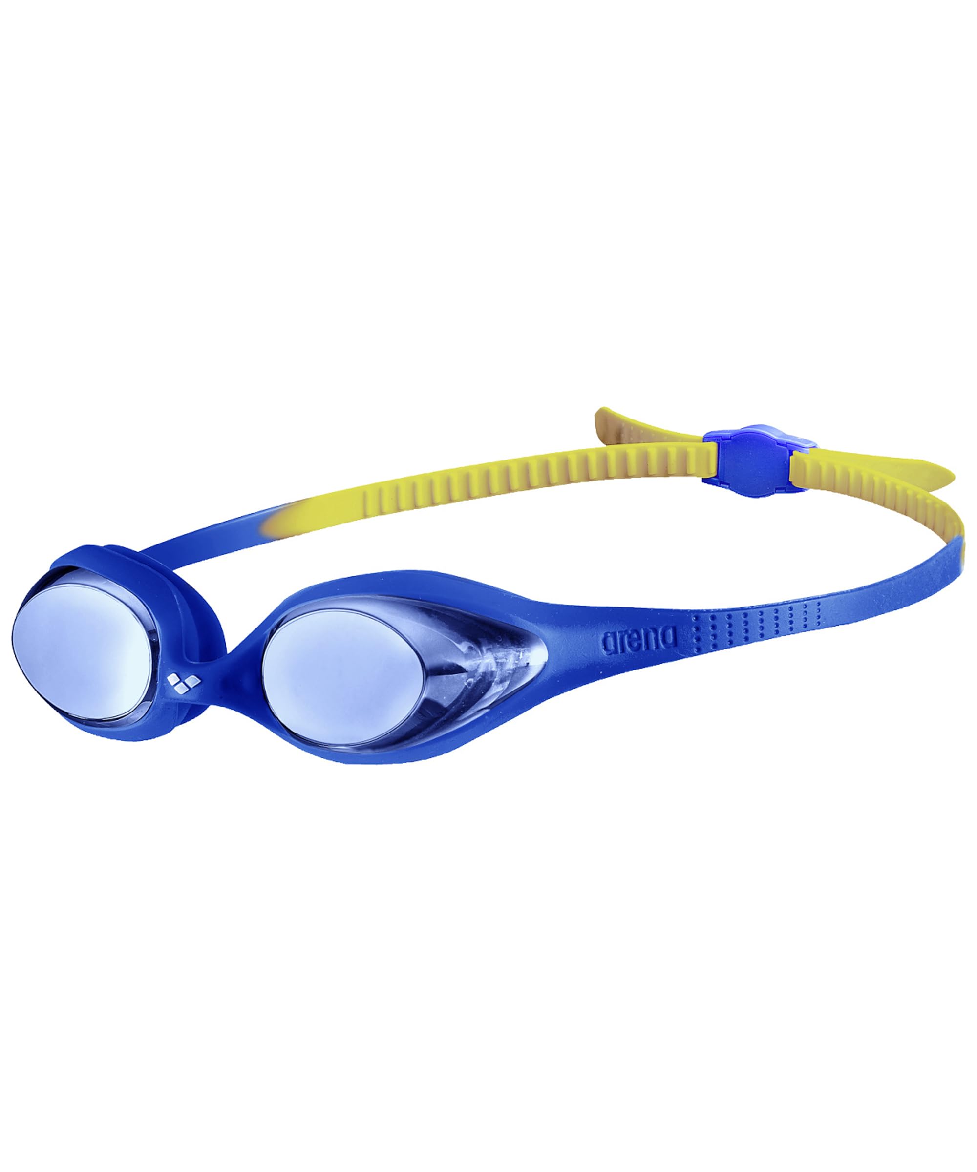 Arena Unisex Spider Junior Youth Swim Goggles For Boys And Girls, Blue  Blue  Yellow, Mirror Lens