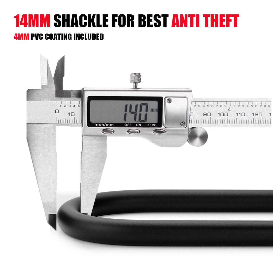 Ushake Bike Combination U Lock, Heavy Duty Bike Combination U Lock Paddle Lock For Bicycle Electric Scooter Motorcycles Metal Fe