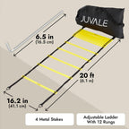 Juvale Agility Ladder Workout Equipment With 6 Speed Training Cones And Resistance Parachute, Footwork Skills Drill Gear For Foo