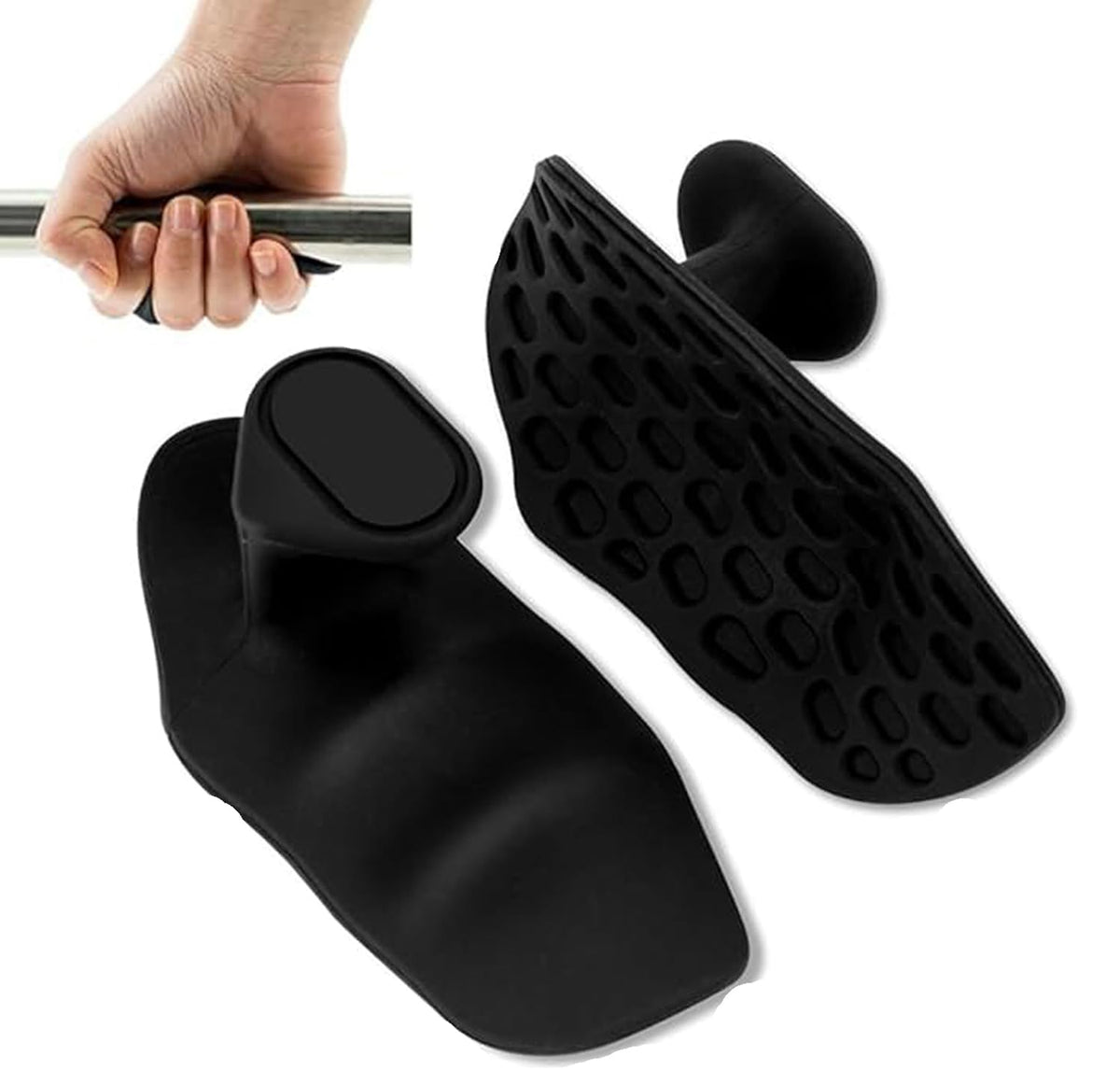 Silicone Weight Lifting Hand Grips | NonSlip Gym Gripper Pads For Dumbbells, Barbells & PullUps | AntiSweat, Comfortable & Du