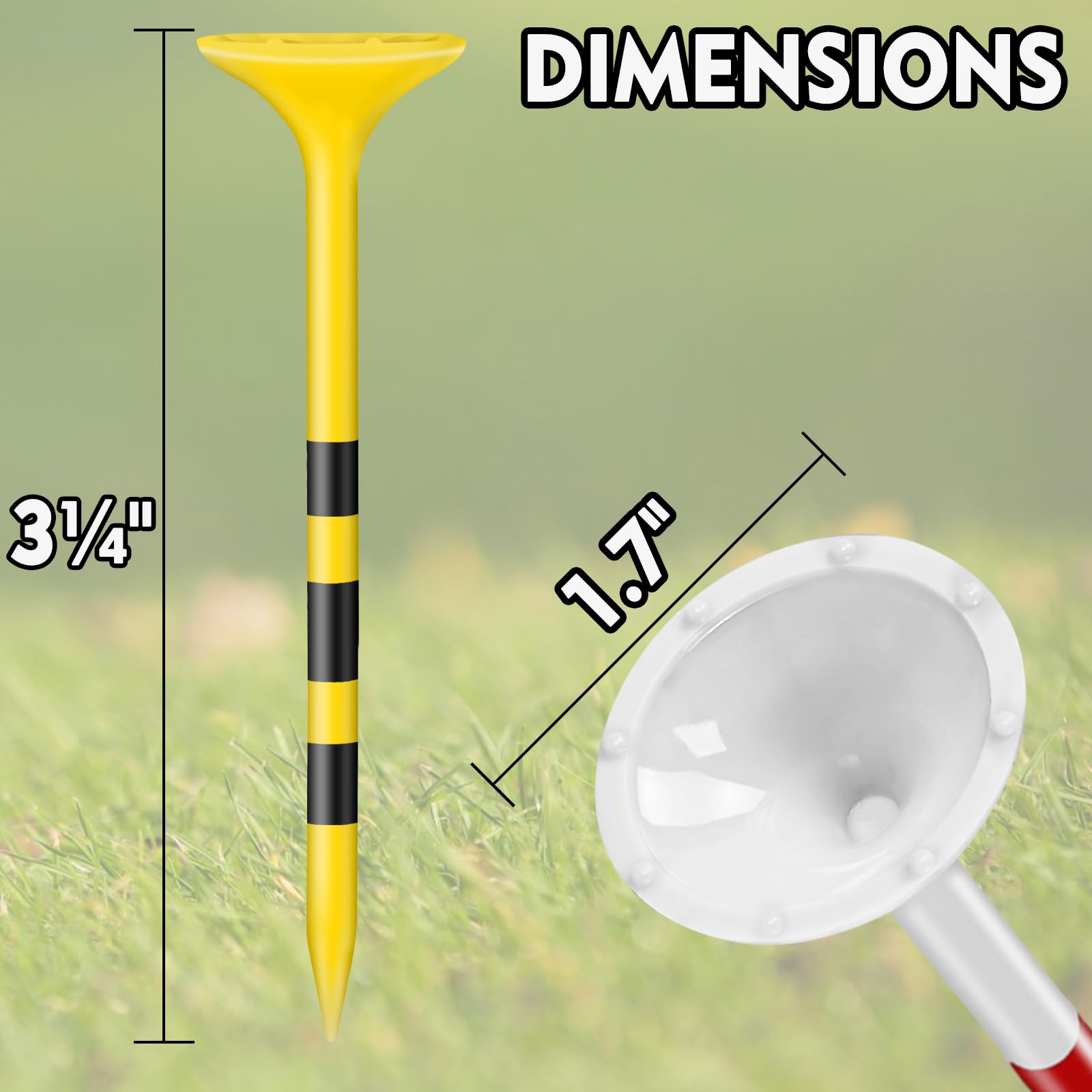 Kamitty Golf Tees Plastic, Unbreakable Golf Tee 3 1/4'' Pack Of 50/80 With Big Cup & 8 Prongs, Reduces Friction & Side Spin, Mul