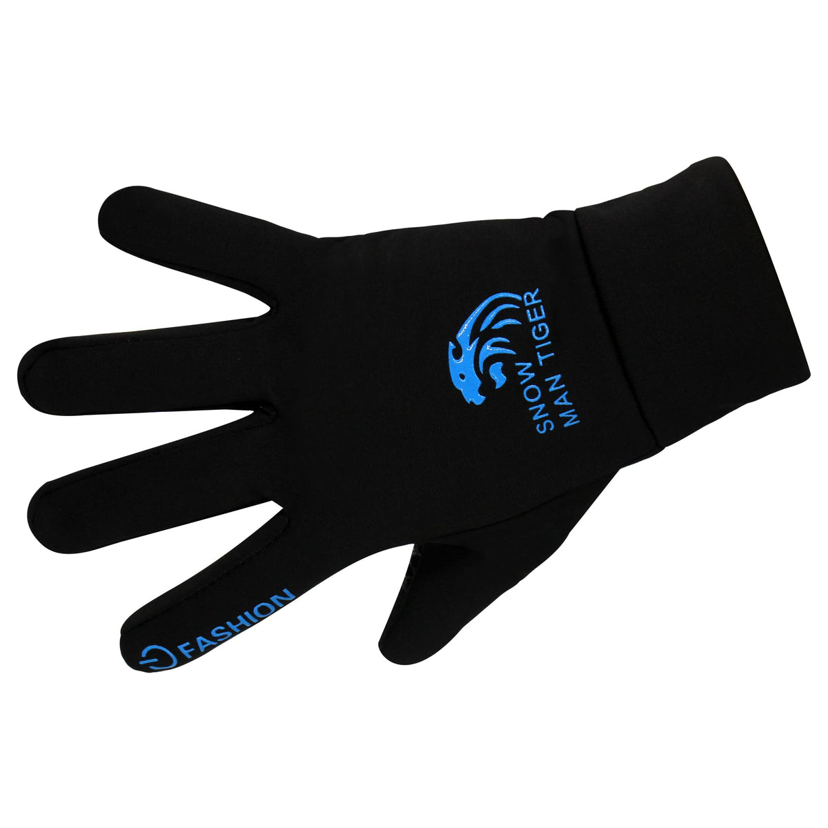 Zaysoo Full Finger Gloves With Touch Screen Feature Snow Man Tiger Print  Blue