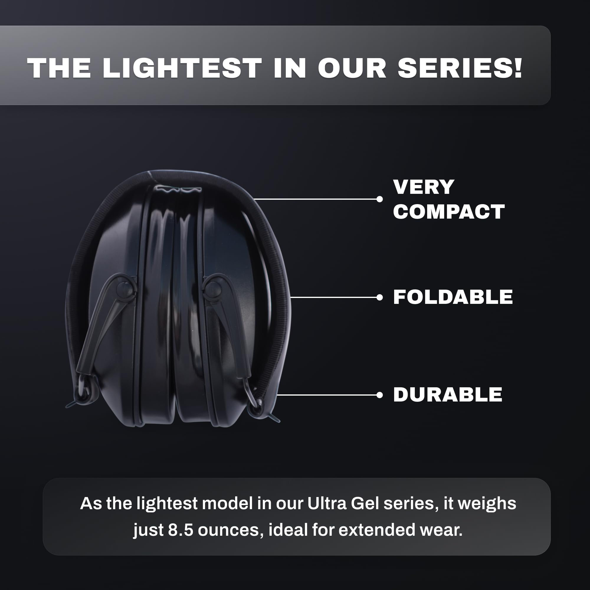 Pro Ears Ultra Gel 22 Noise Reduction Ear Muffs, Lightweight & Slim W/Aviator Gel Ear Seals, Shooting Ranges, Construction, And