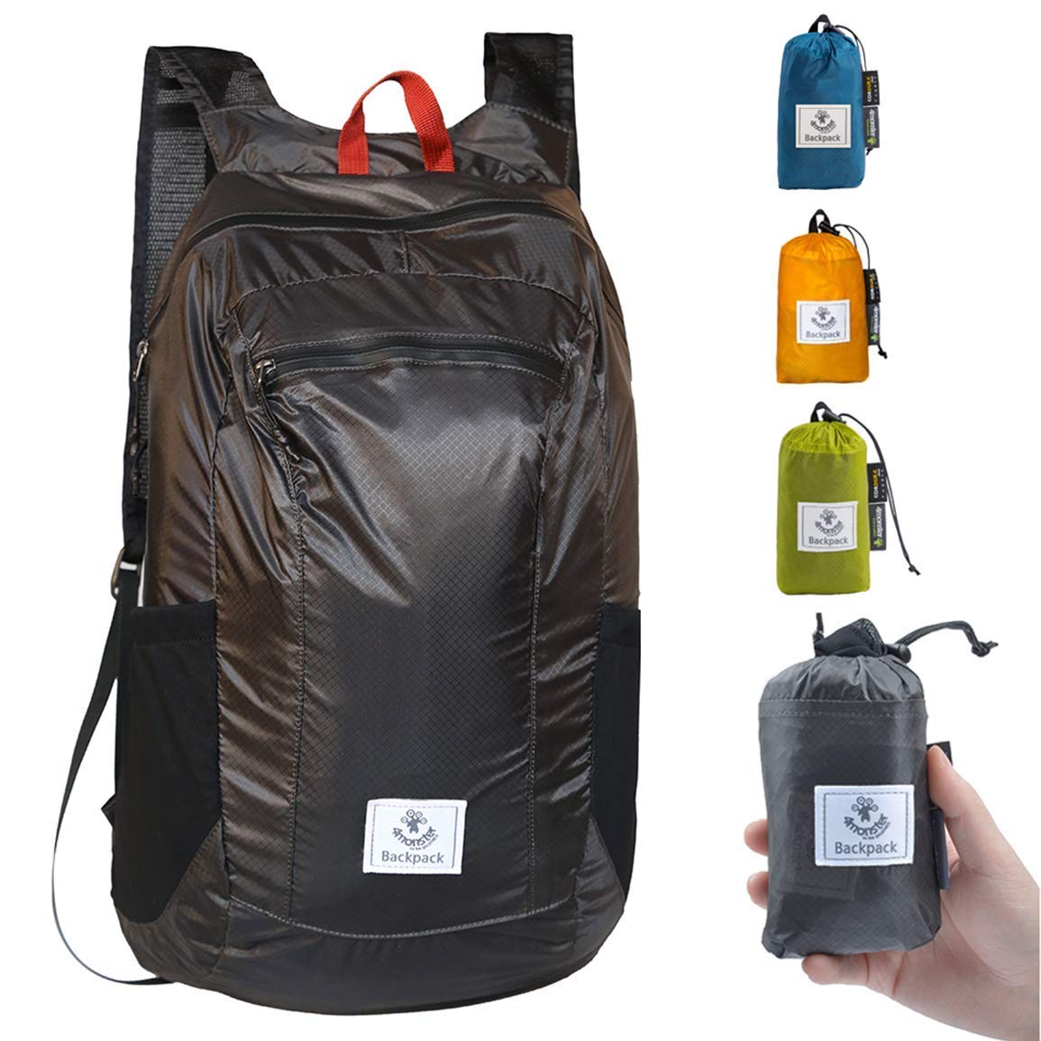 4Monster Hiking Daypack,Water Resistant Lightweight Packable Backpack for Travel Camping Outdoor (Grey, 24L)