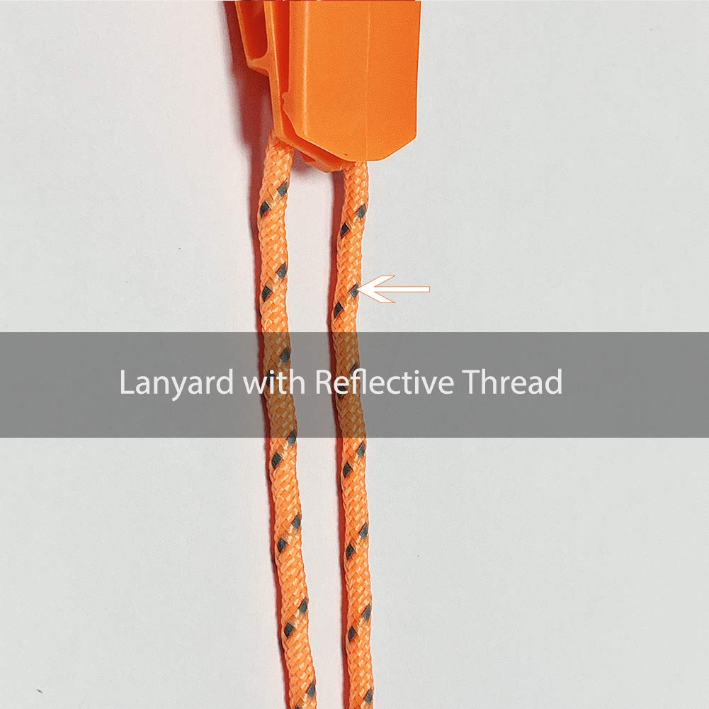 Heimdall Emergency Whistle With Lanyard For Safety Boating Camping Hiking Hunting Survival Rescue Signaling (Orange-4 Pack)