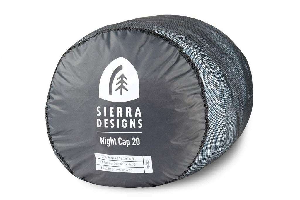 Sierra Designs Womens Night Cap 20 Degree Sleeping Bag - Recycled Synthetic, Zipperless, Mummy Style Camping & Backpacking Sleep