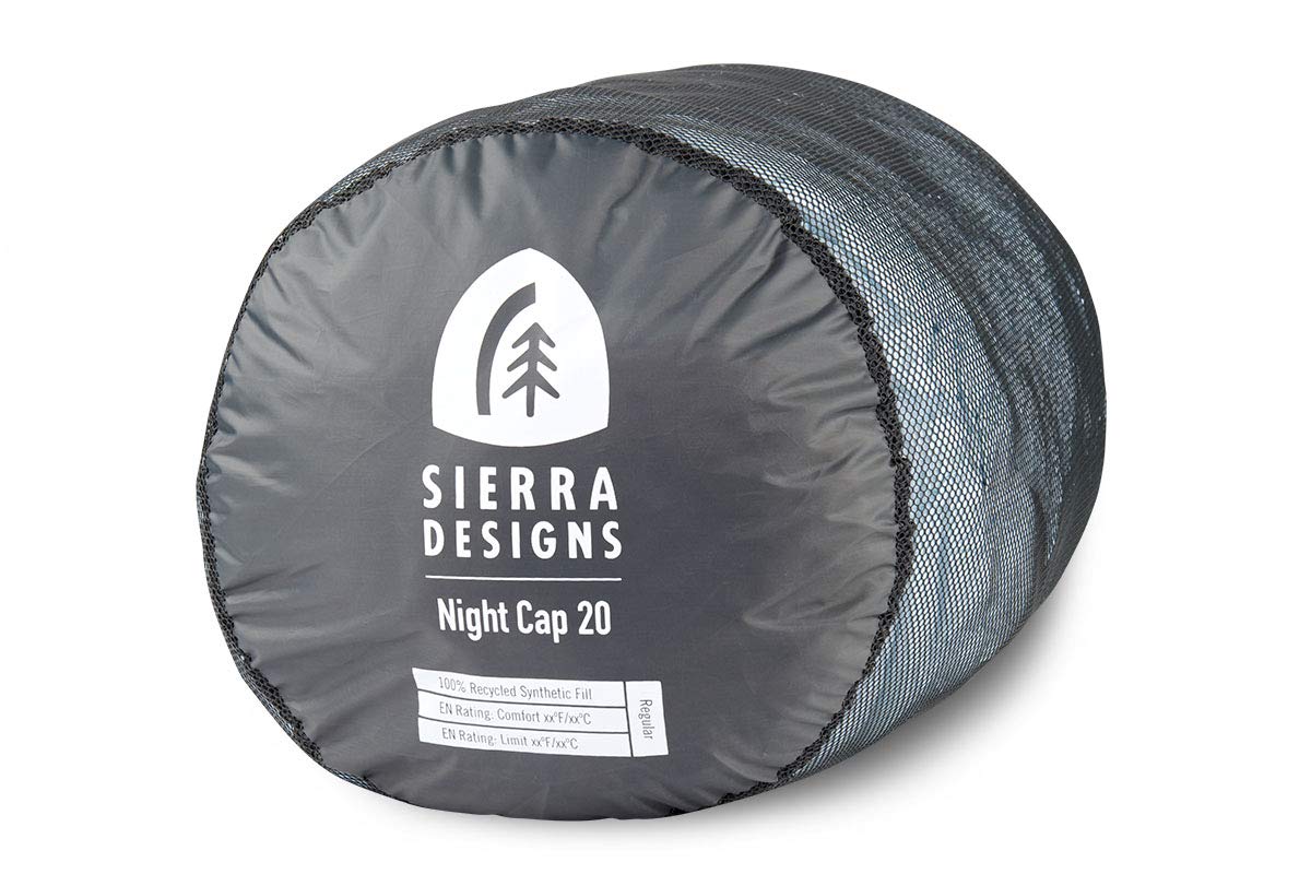 Sierra Designs Womens Night Cap 20 Degree Sleeping Bag - Recycled Synthetic, Zipperless, Mummy Style Camping & Backpacking Sleep
