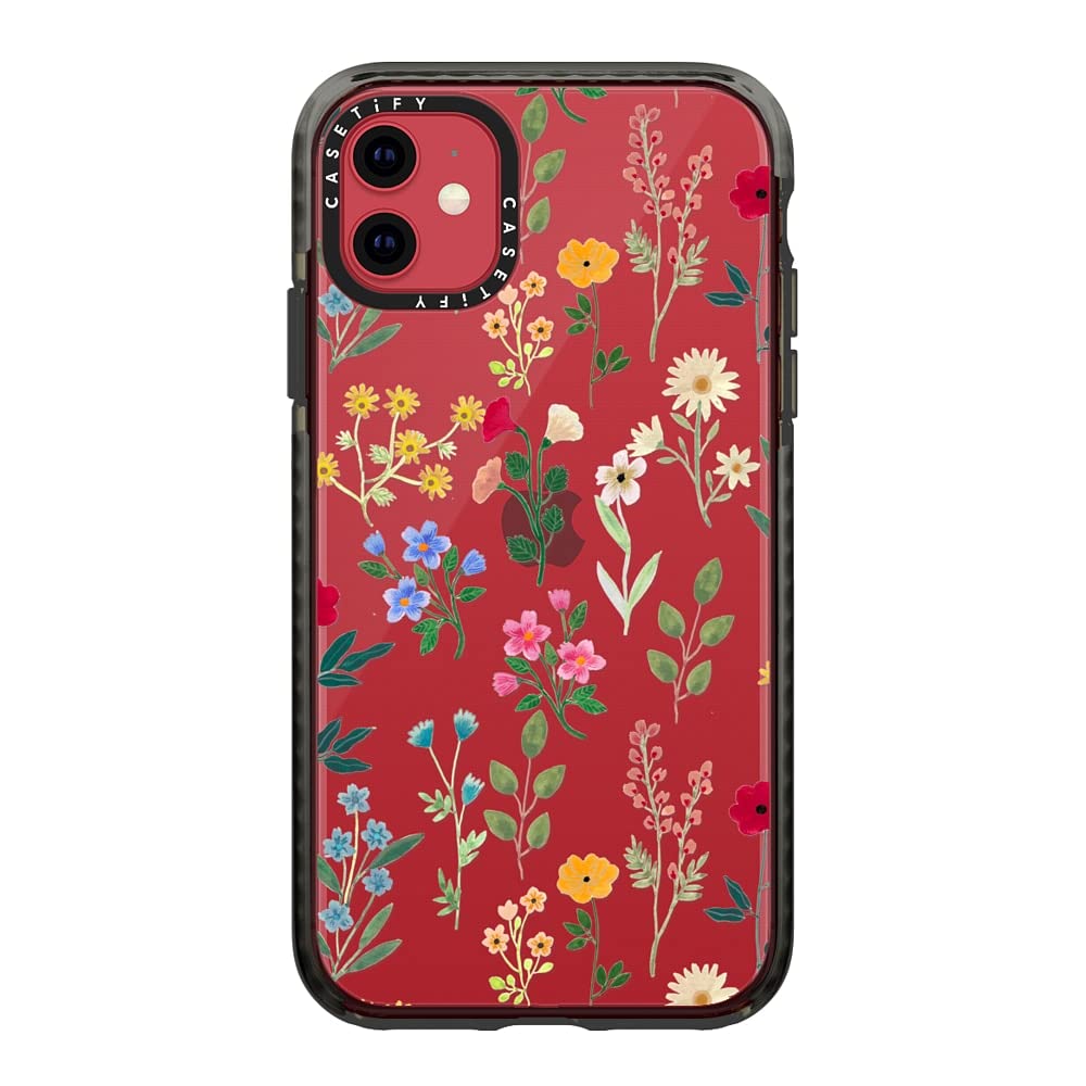 Casetify Impact Case For Iphone 11 - Spring Botanicals 2 - Clear Black