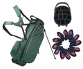 Lightweight Golf Stand Bag with 14 Way Full-Length Dividers, 7 Zippered Pockets and Rain Cover, with Handles and Dual Strap (01G