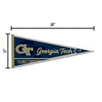 Rico Industries Ncaa Georgia Tech Yellow Jackets - Gt Classic 12'' X 30'' Felt Wall D  Cor Pennant - Great For Home/Bed Room/Man