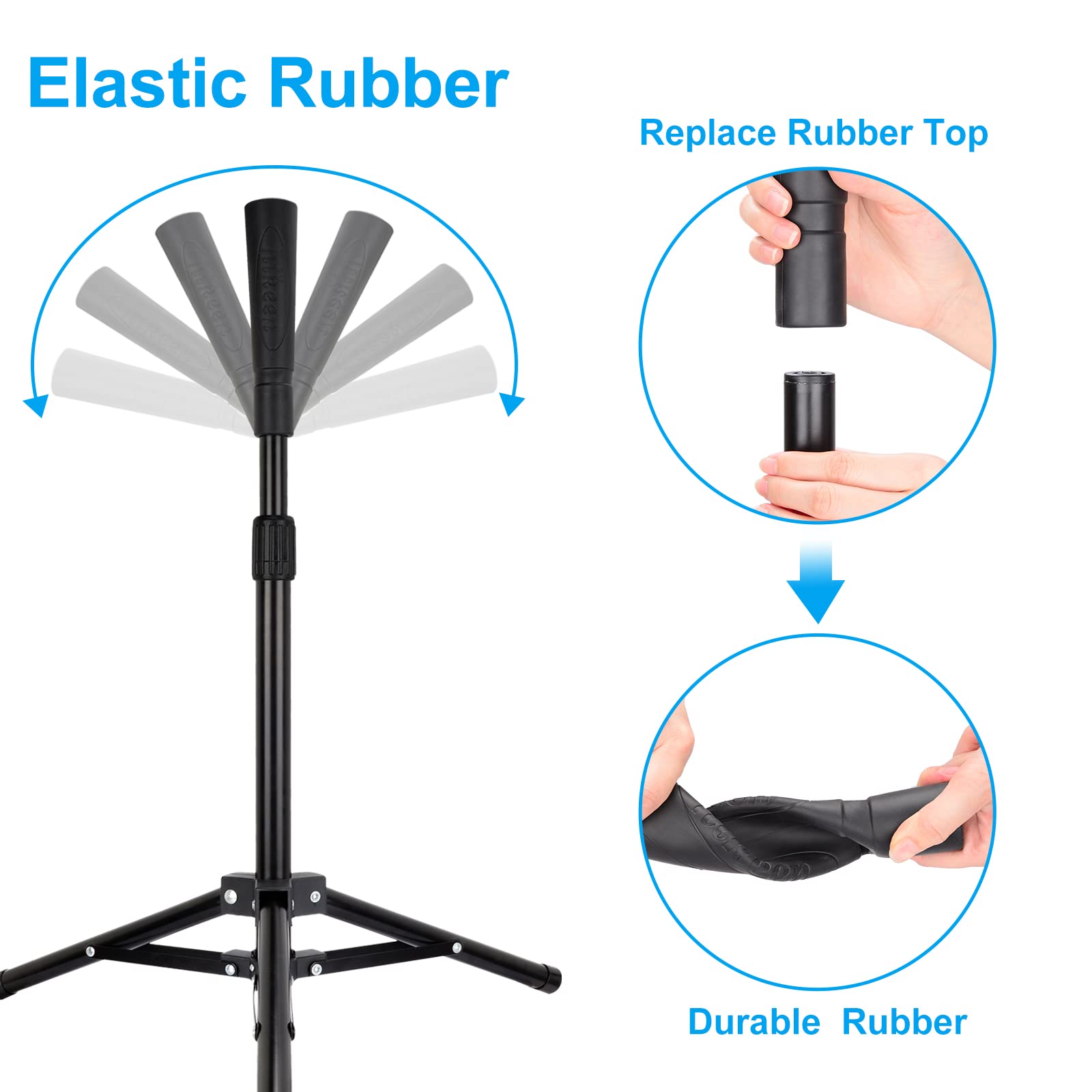 Hikeen Batting Tee Topper Replacement Baseball Tee Rubber Topper Soft Durable For Softball Baseball Training Hitting Ball Replac