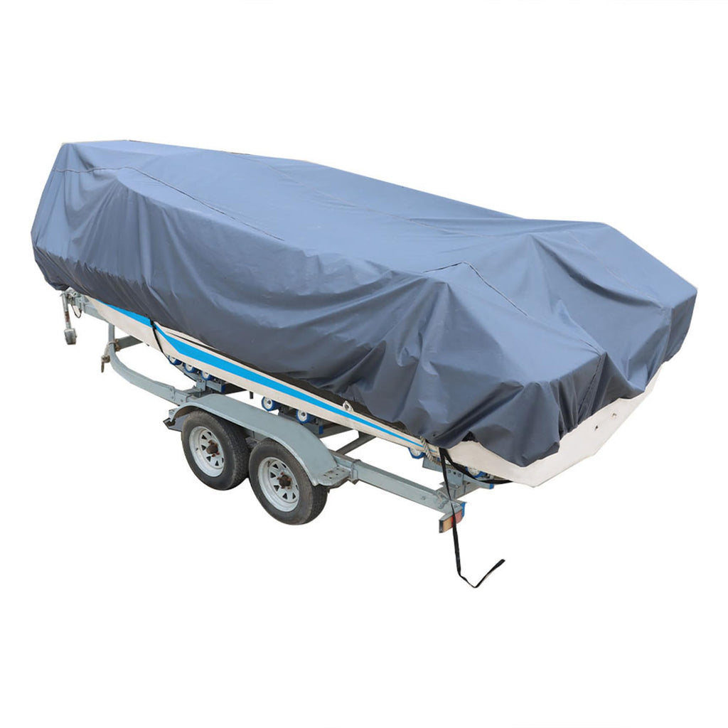 14-16Ft 90 Beam Width Gray Heavy Duty Peva Boat Cover Replacement For V-Hull Fishing Boat Tri-Hull Runabout Bass Boat Fish Ski P