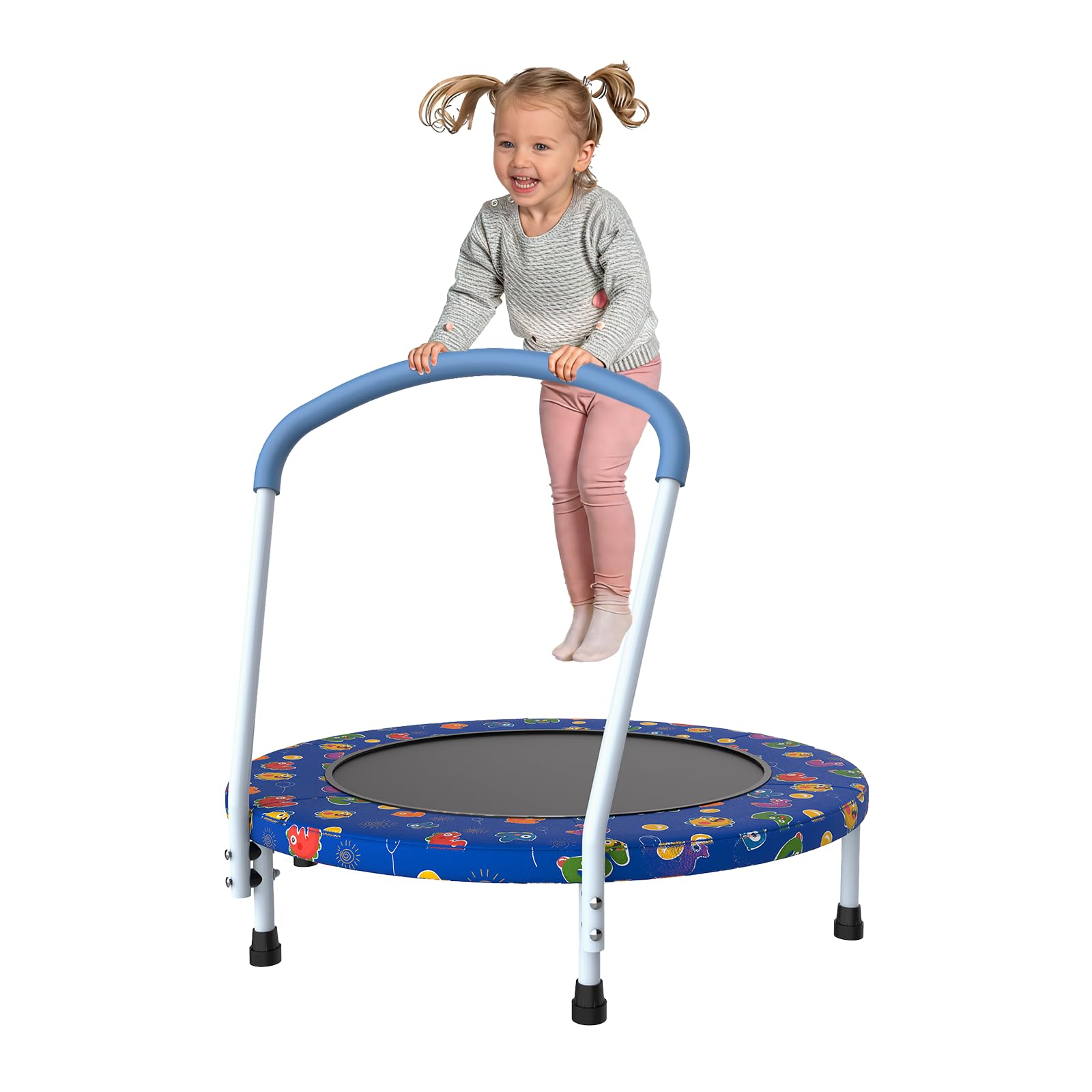 Skepphlay 36 Mini Trampoline for Kids, Toddler Trampoline with Handle, Small Trampolines Indoor Outdoor Use, Kids Trampolines In