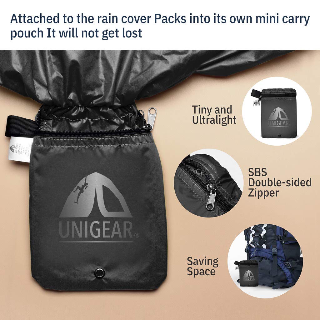 Unigear Backpack Rain Cover Waterproof Rating 5000Mm Ultraportable And Durable With 2 Anti-Slip Buckle Strap, Integrated Carry P