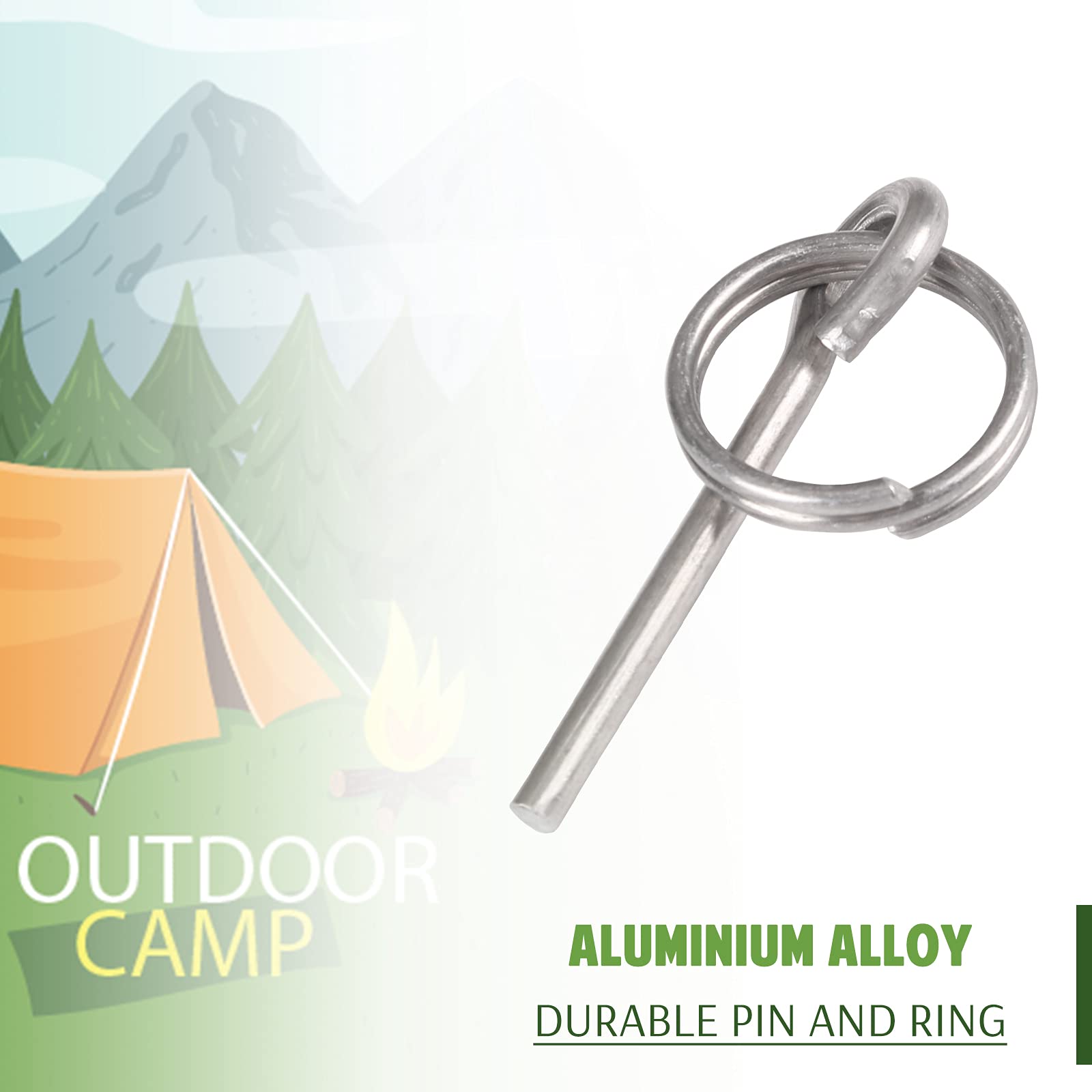 Brilliance4U Tent Pin & Ring Replacement, Tent Pole Connectors, Aluminum Tent Pole Rings With 1 Pin, Tent Building Tool, Tent Po