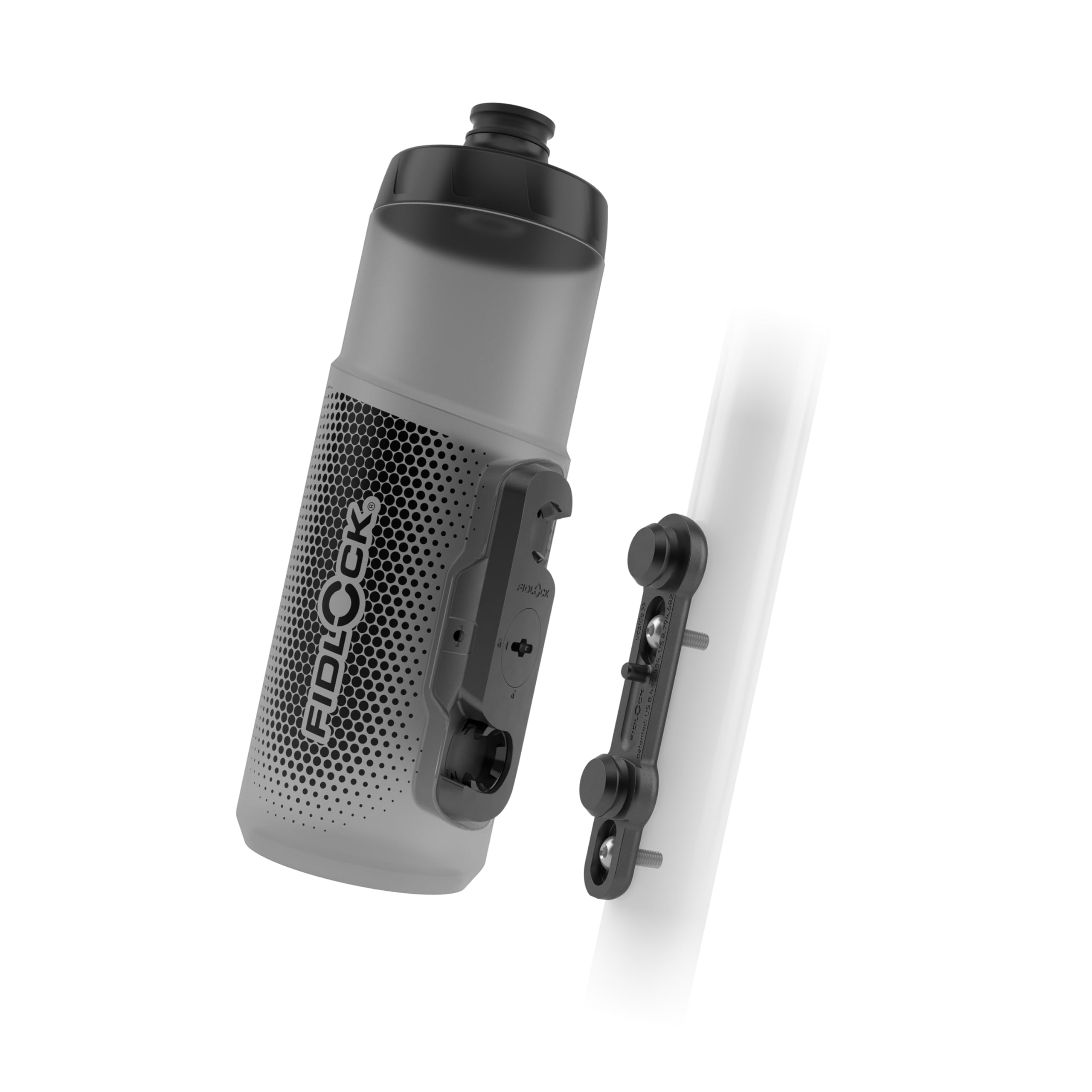 FIDLOCK Twist Bottle 600ml/21oz + Bike Base System | New Leak-Proof, Self-Sealing Bottle Cap | Cage Free Bike Magnetic Bottle Ho