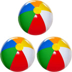 4E'S Novelty Beach Balls 3 Pack 20'' Inflatable For Kids - Toys & Toddlers, Pool Games, Toy Classic Rainbow Color