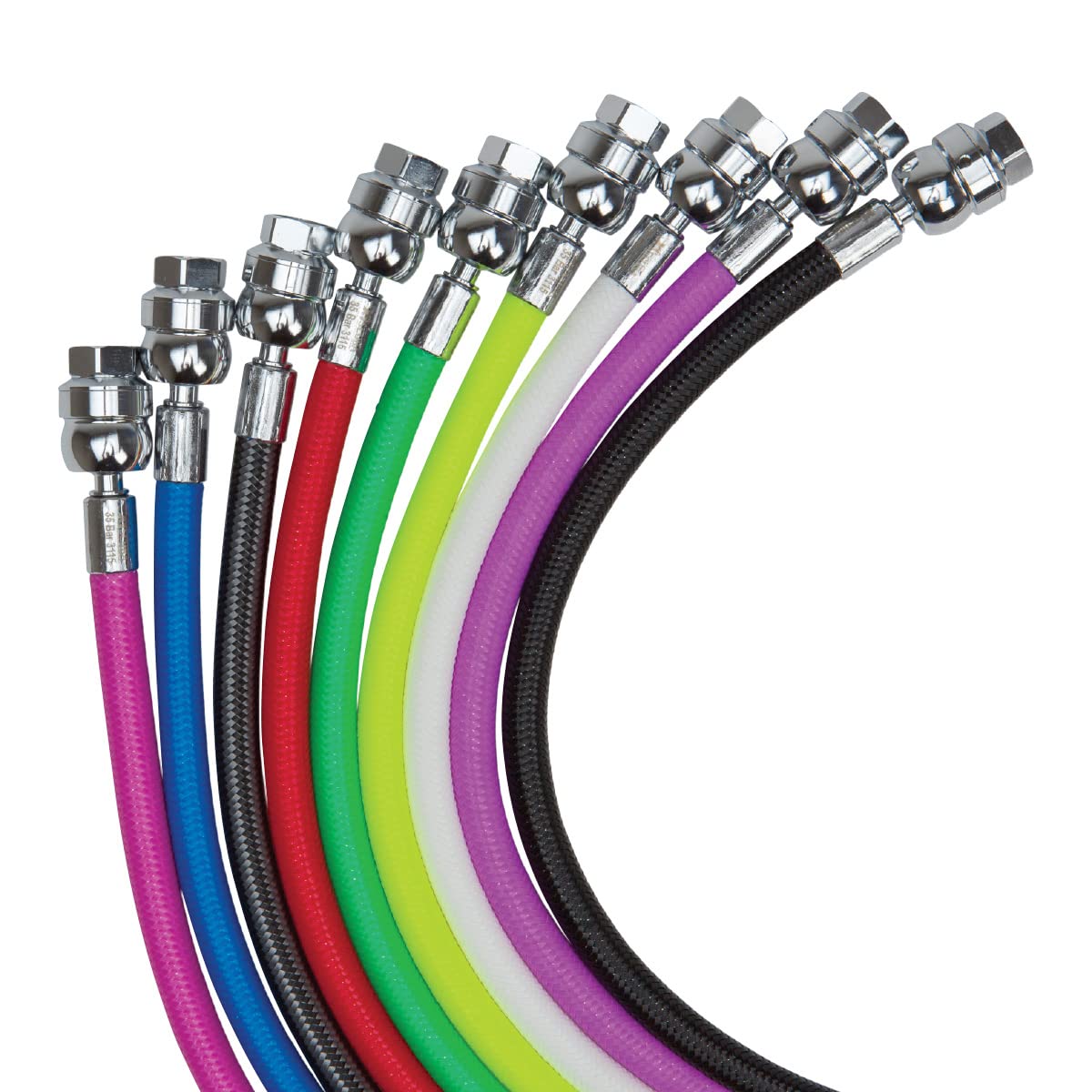 Xs Scuba Miflex Ds (Dual Swivel) Lp Hoses - Black