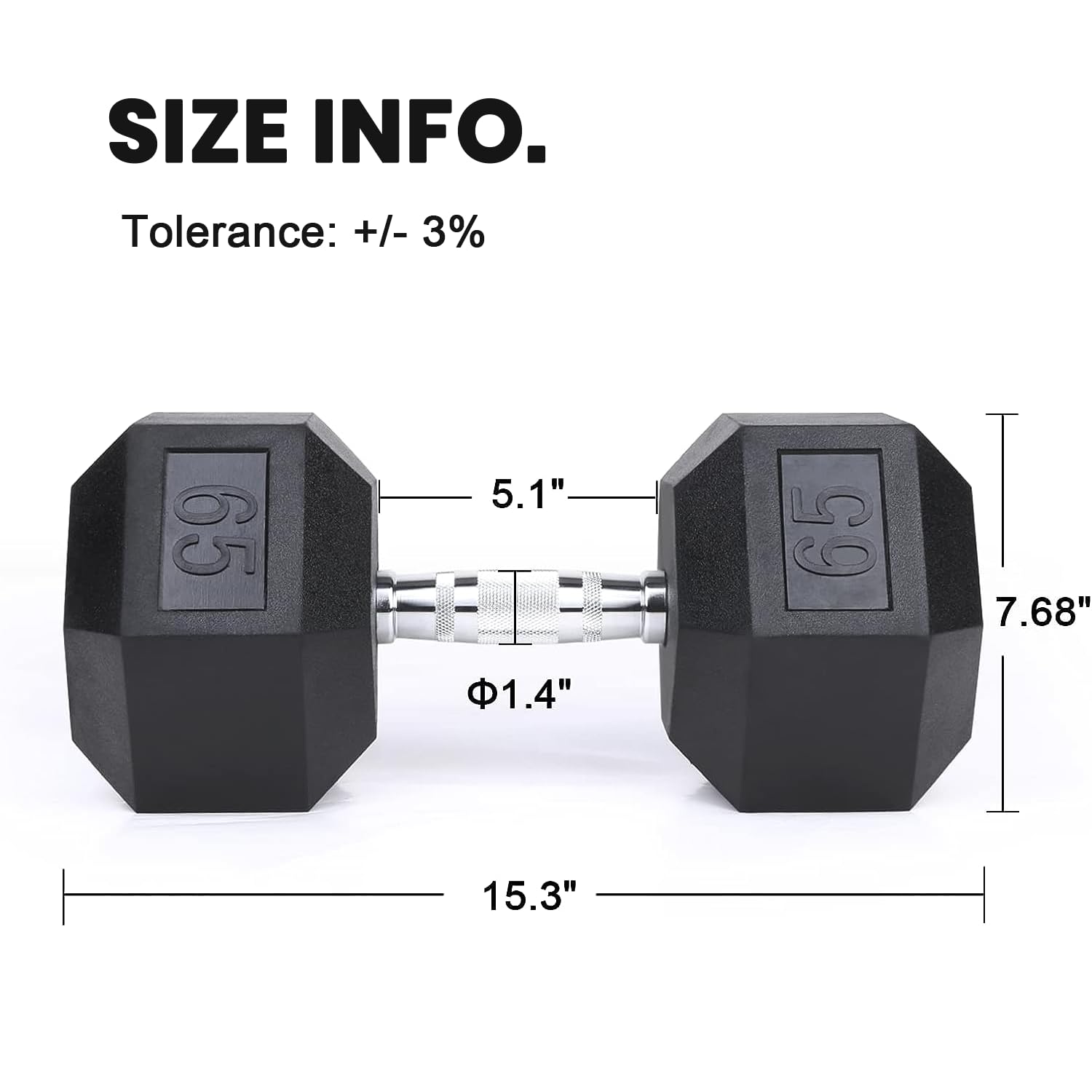 Lionscool Hex Dumbbell (65Lb Single) Black
