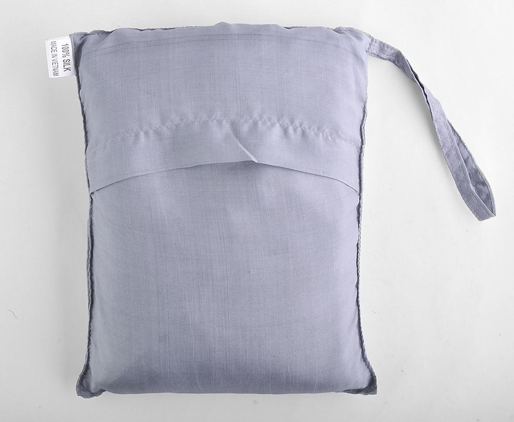 Marycrafts 100% Pure Mulberry Silk Single Sleeping Bag Liner Travel Sheet 83''X33'' Silver
