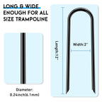 Trampoline Stakes High Wind 12 Inch, Heavy Duty Trampoline Anchors 8Pcs With T-Hook, U Shape Galvanized Steel Wind Stakes For Tr