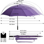 G4Free 62 Inch Automatic Open Golf Long Umbrella Extra Large Oversize Double Canopy Vented Windproof Waterproof Stick Umbrellas(