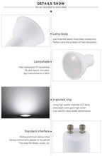 Hansang Gu10 Led Bulbs Lighting,Led 55 Watt Replacement 50W Halogen, 85-265Vac, 550 Lumens, 5000K (Daylight), 120A,Frosted Mr16