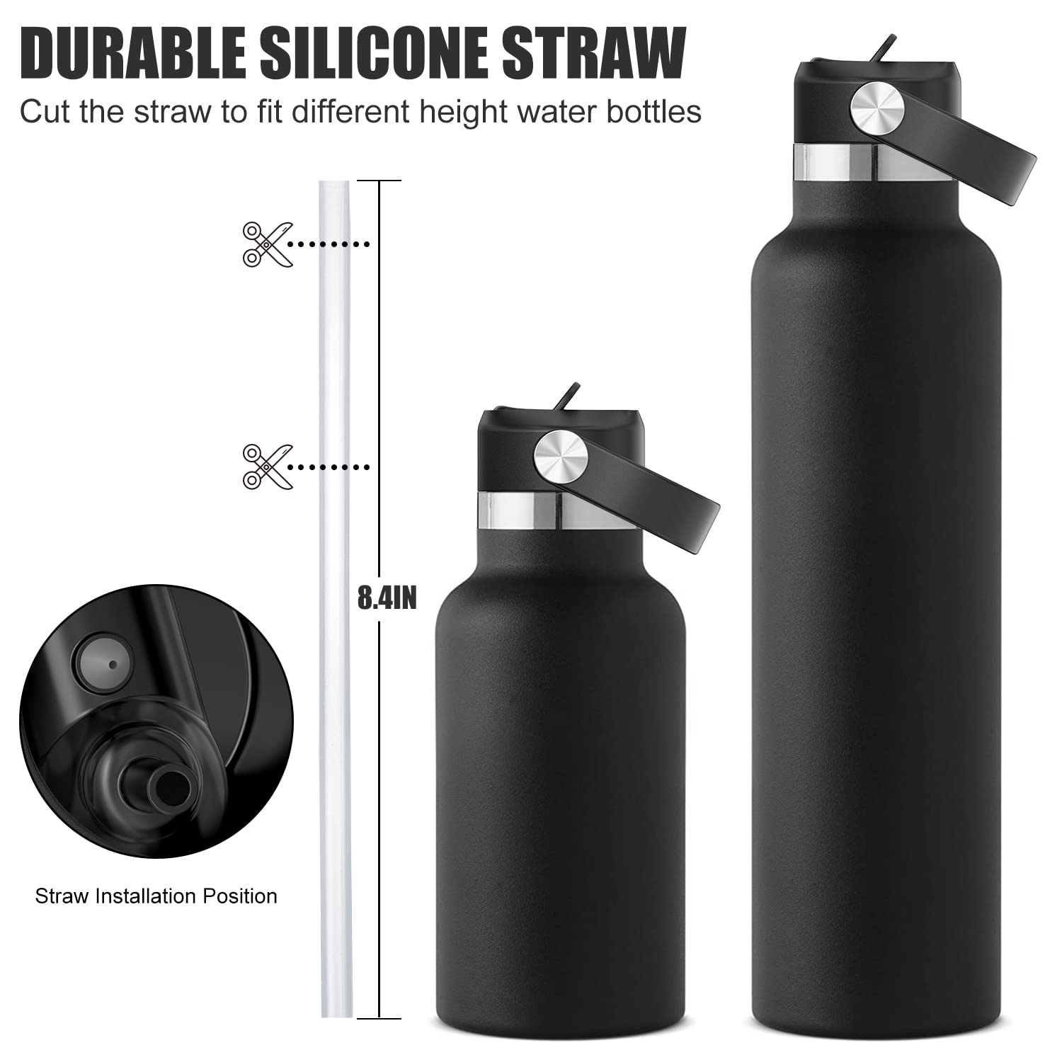 Standard Mouth Straw Lid For Hydroflask 24 21 18 Oz,Lid With Straws Fit For Hydro Flask And Other Water Bottles Sports Cap Top R