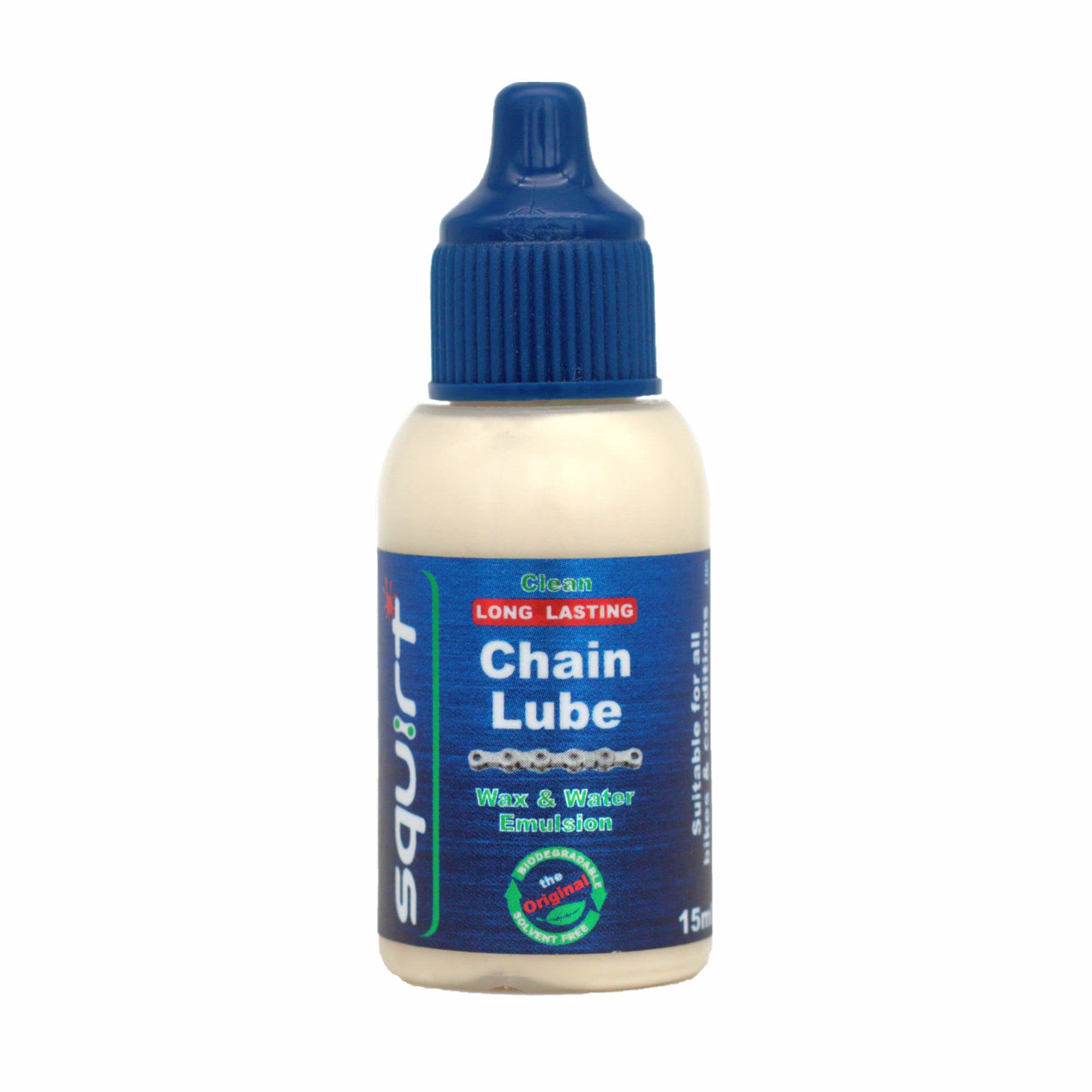 Squirt Chain Lube For Bikes (0.5 Oz) - Long-Lasting Lube For All Bike Chains - All-Weather Dry Chain Lube - Bike Lubricant To Re