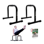 Pullup & Dip Fitness Parallettes, Medium Parallette Bars For Calisthenics & Gymnastics, Handstand Bars With Extra Wide Handle & 