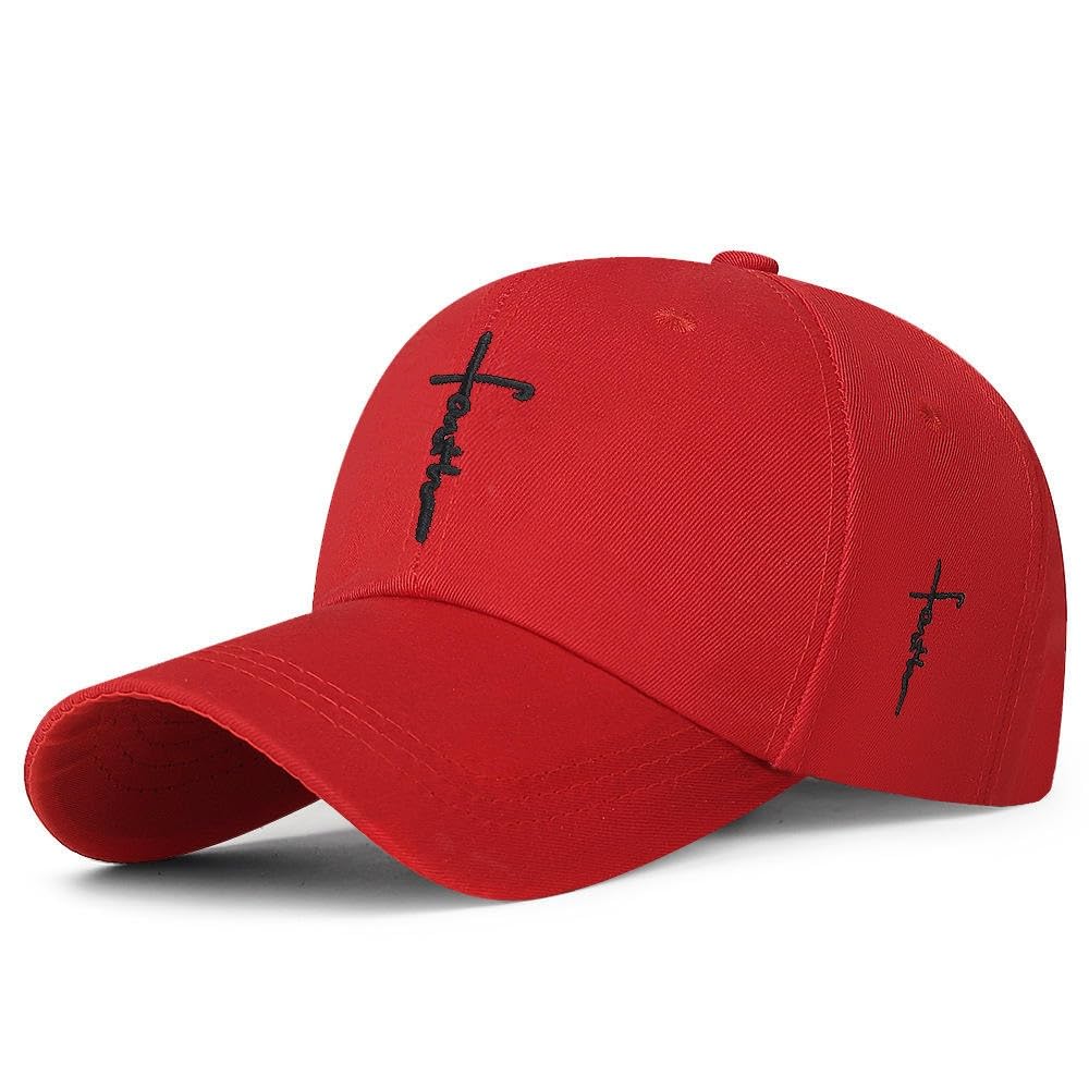 Evanden Classic Casual Cap Faith Cap Free Size (In, Alpha, Free Size, Red)