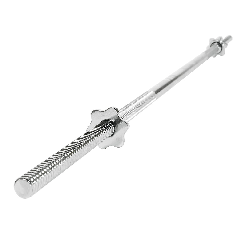 Sunny Health & Fitness 60 Inch Threaded Chrome Barbell Bar, 1 Inch Barbell Diameter With Ring Collars - Stbb-60