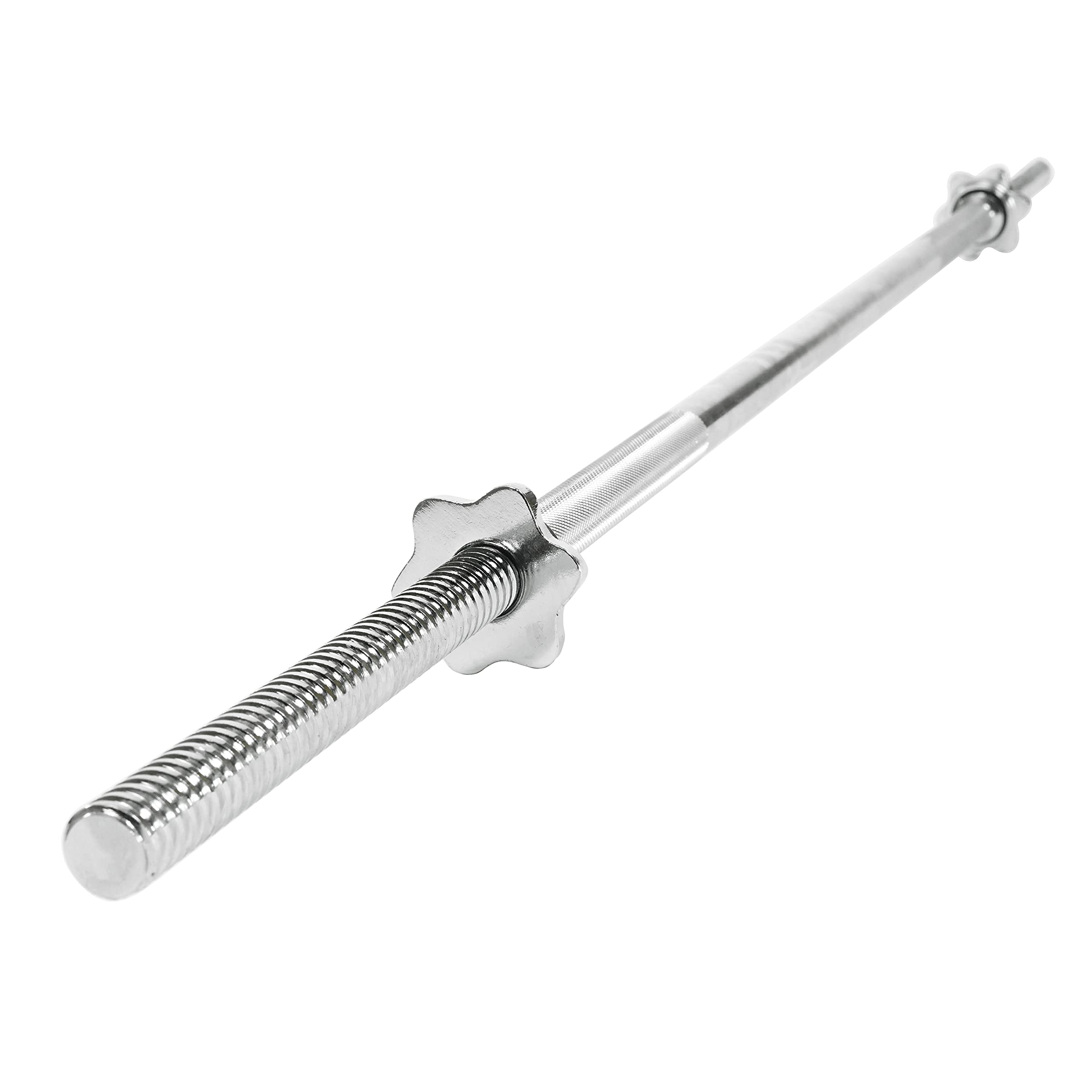 Sunny Health & Fitness 60 Inch Threaded Chrome Barbell Bar, 1 Inch Barbell Diameter With Ring Collars - Stbb-60