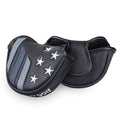 Craftsman Golf Blue Strips Stars Small Mid-Size Half Mallet Putter Head Cover Headcover Magnetic Closure (For Heel Shaft)