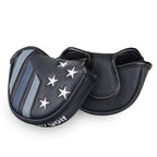 Craftsman Golf Blue Strips Stars Small Mid-Size Half Mallet Putter Head Cover Headcover Magnetic Closure (For Heel Shaft)