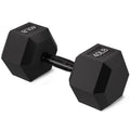 Fitvids Rubber Encased Exercise & Fitness Hex Dumbbell, Hand Weights With Anti-Slip Metal Handle For Home Gym, Multiple Sizes, 4