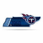 Rico Industries Nfl Tennessee Titans State Shape Shape Cut Pennant - Home And Living Room D  Cor - Soft Felt Ez To Hang 18X0.10X