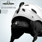 Outdoormaster Kelvin Ski Helmet - Snowboard Helmet For Men, Women & Youth (White,M)