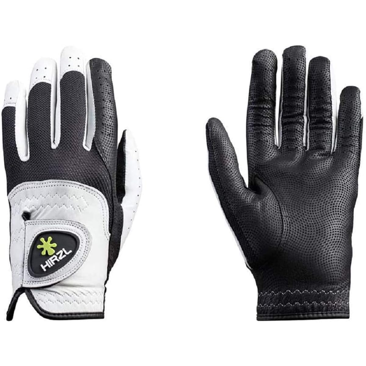 Hirzl Trust Control 2.0 Ladies Golf Gloves, All Weather Womens Golf Glove (White/Black)  Kangaroo Leather Palm  Cabretta Leather