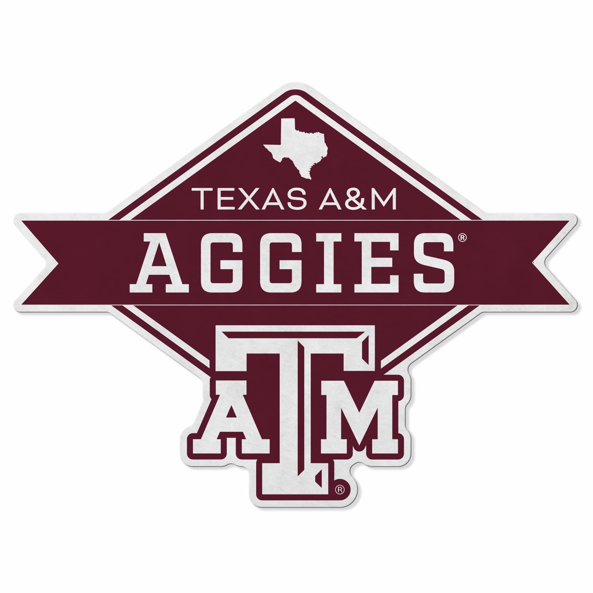 Rico Industries Ncaa Texas A&M Aggies Diamond Shape Cut Pennant - Home And Living Room D  Cor - Soft Felt Ez To Hang