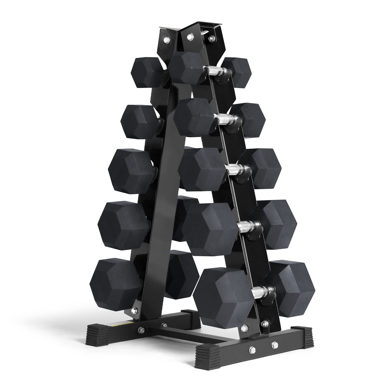 Ritfit 300/350/450/220 Lb Rubber Hex Dumbbells Set With Optional Dumbbell Rack, Multi Weight Set To Choose, Ideal For Home Gym A